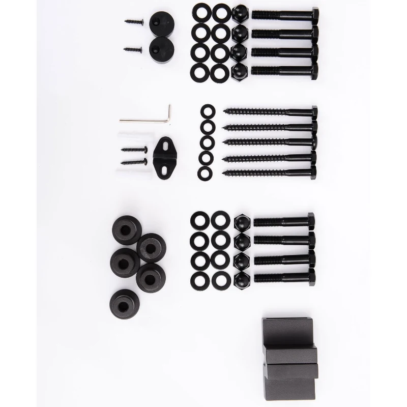 HOMCOM Kit de Instalação de Porta de Correr de madeira Guia de trilhos com parafusos carga 90kg Kit de acessórios de ferragens para portas deslizantes de madeira