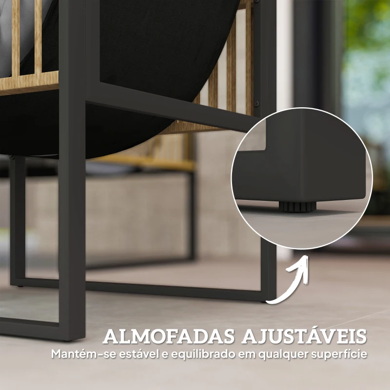 Outsunny Conjunto de Jardim de Vime Sintético de 4 Peças  Inclui Sofá de 2 Lugares 2 Poltronas 1 Mesa de Centro  Cinza e Madeira