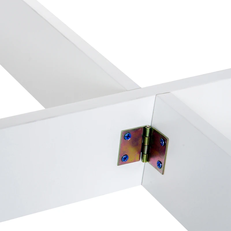 HOMCOM Folding Dining Table, Drop Leaf Table for Small Space, Kitchen, Space-Saving, Oak & White