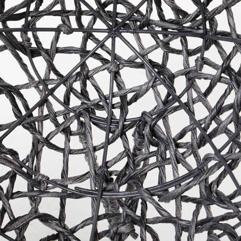 PawHut Cama para Gatos em Vime Sintético com Base de Tripé Almofada com Pelúcia e Algodão Suave Desenho Elevado Ø52x58 cm Cinza