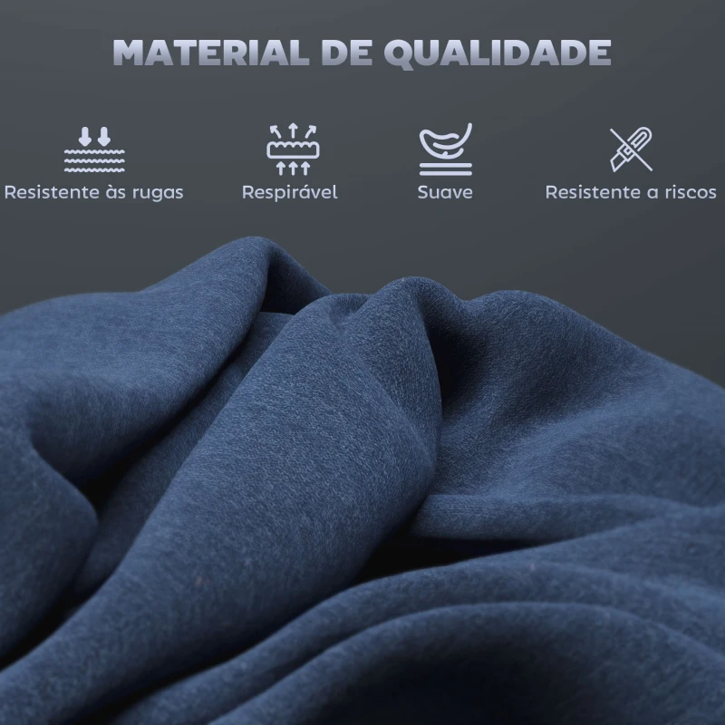 HOMCOM Conjunto de 2 Bancos de Bar Bancos Altos de Cozinha com Encosto e Apoio para os Pés Estofados em Veludo 41x52x97 cm Azul