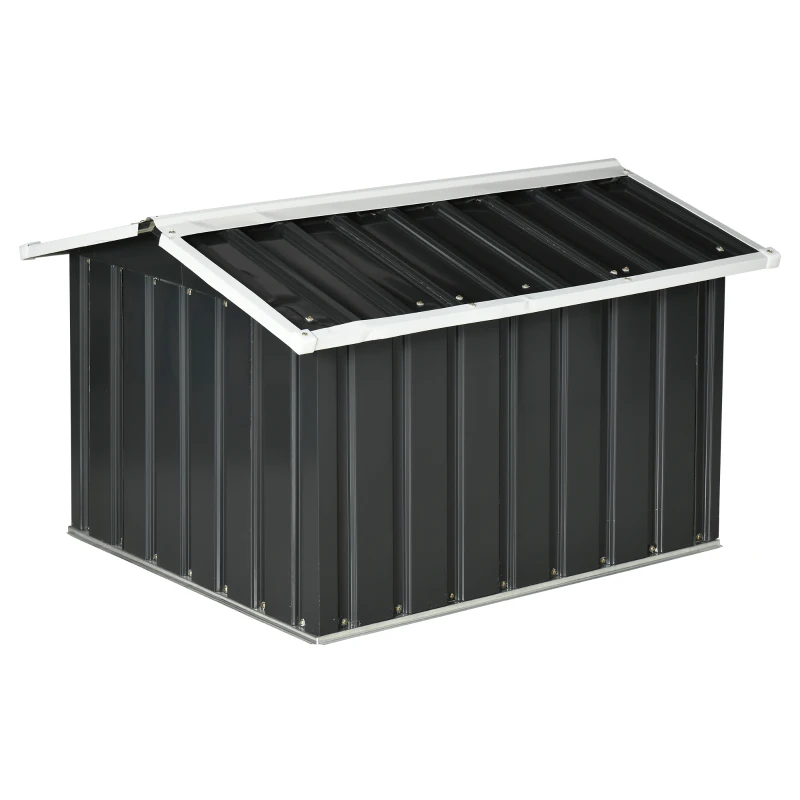 Outsunny Metallschuppen für Rasenmähroboter, rostfrei, 86 x 100 x 63cm, Dunkelgrau