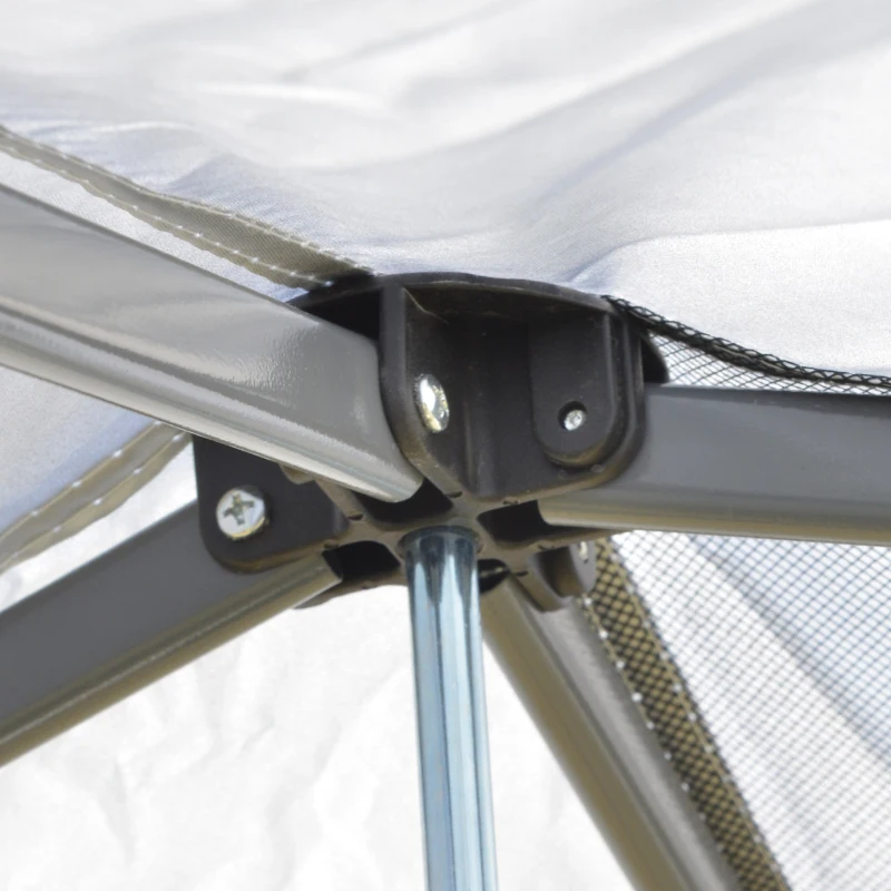 Outsunny Pavillon ca. 3x3m, wasserdicht Stabil Winterfest Pop-up Faltpavillon, UV Schutz, Faltbar Partyzelt, Gartenzelt mit Tasche, Gartenpavillon für Camping Garten, Weiß