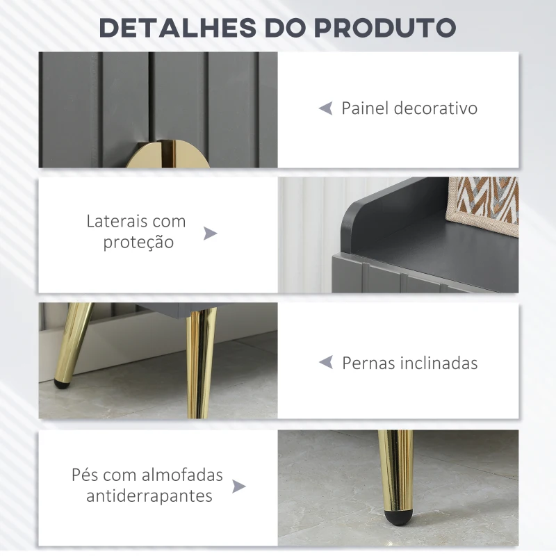 HOMCOM Sapateira com Prateleira Aberta e Prateleiras Ajustáveis para 15 Pares de Sapatos para Corredor Entrada 60x33x100 cm Cinza Escuro