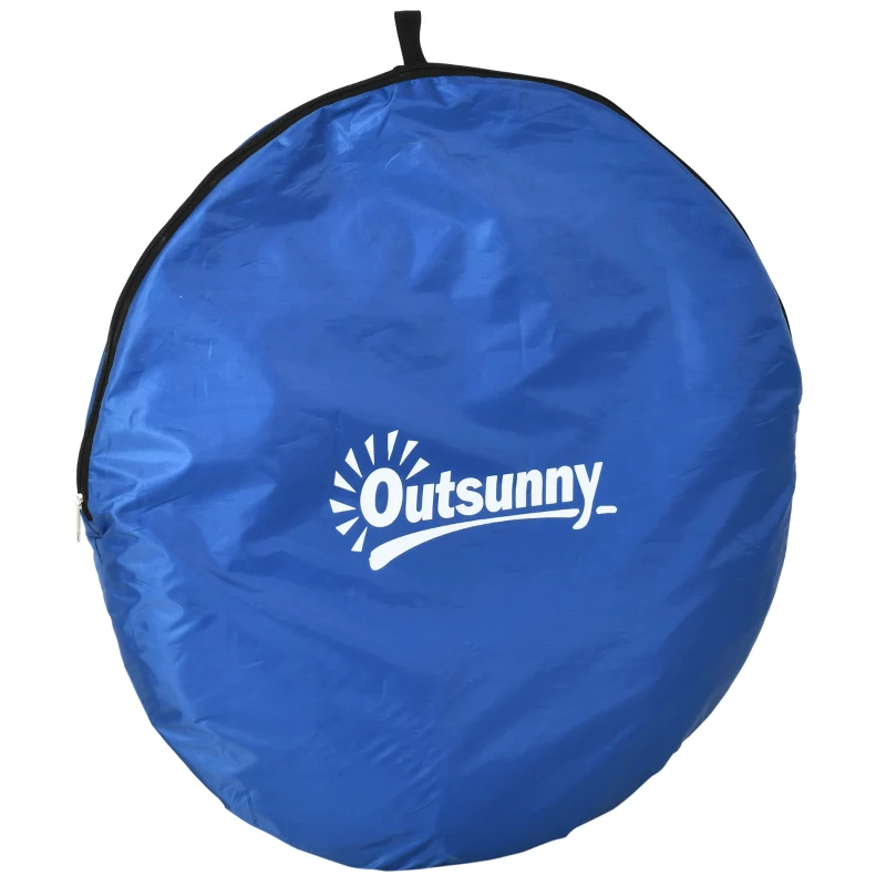 Outsunny Pop-up toilettent, mobiele campingdouchetent, omkleedtent met binnenvak, douchecabine, kleedcabine, waterproof, polyester, donkerblauw, 120 x 120 x 190 cm