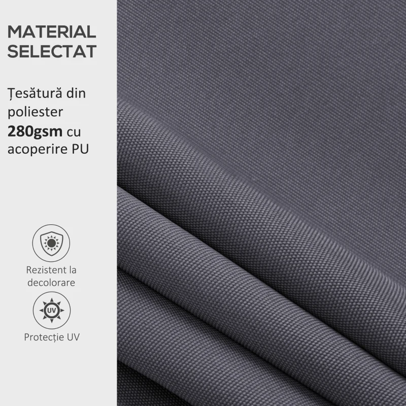Outsunny Pânză de Schimb pentru Copertină Retractabilă Anti UV 30+, 3.47x2.4 m, Gri