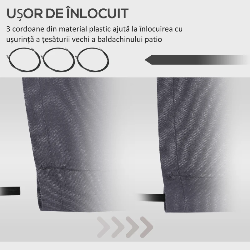 Outsunny Pânză de Schimb pentru Copertină Retractabilă Anti UV 30+, 3.47x2.4 m, Gri