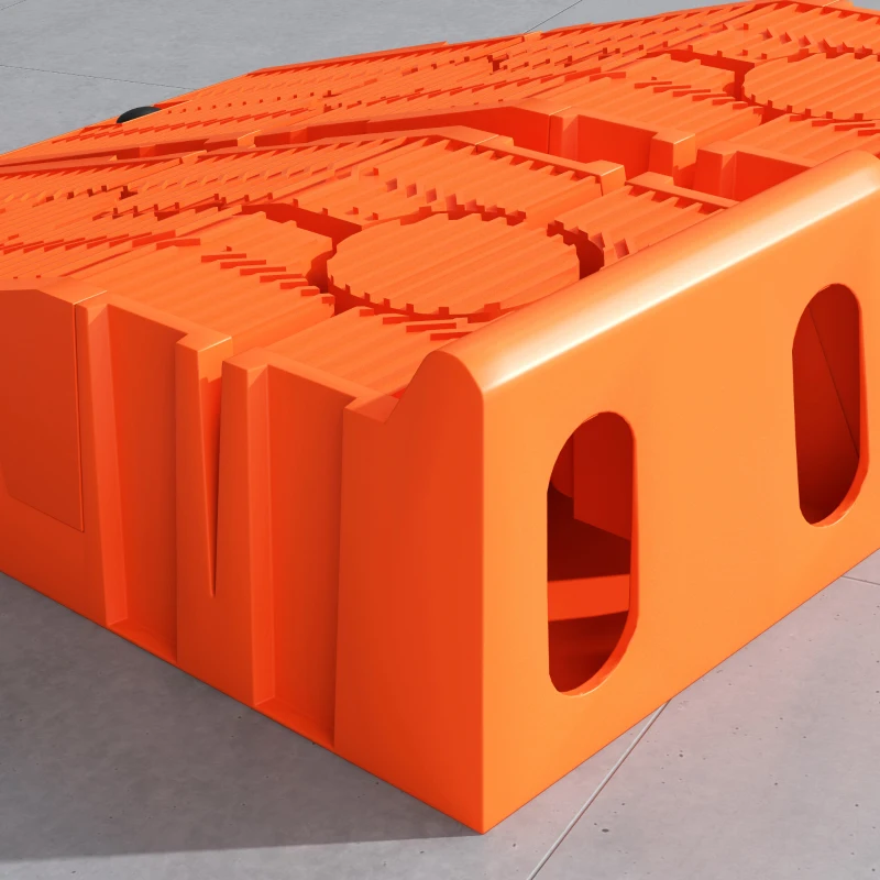 DURHAND Set 2 Rampe de Încărcare pentru Mașină din Plastic cu Sarcină Maximă 5 Tone, 91x30x21 cm, Portocaliu