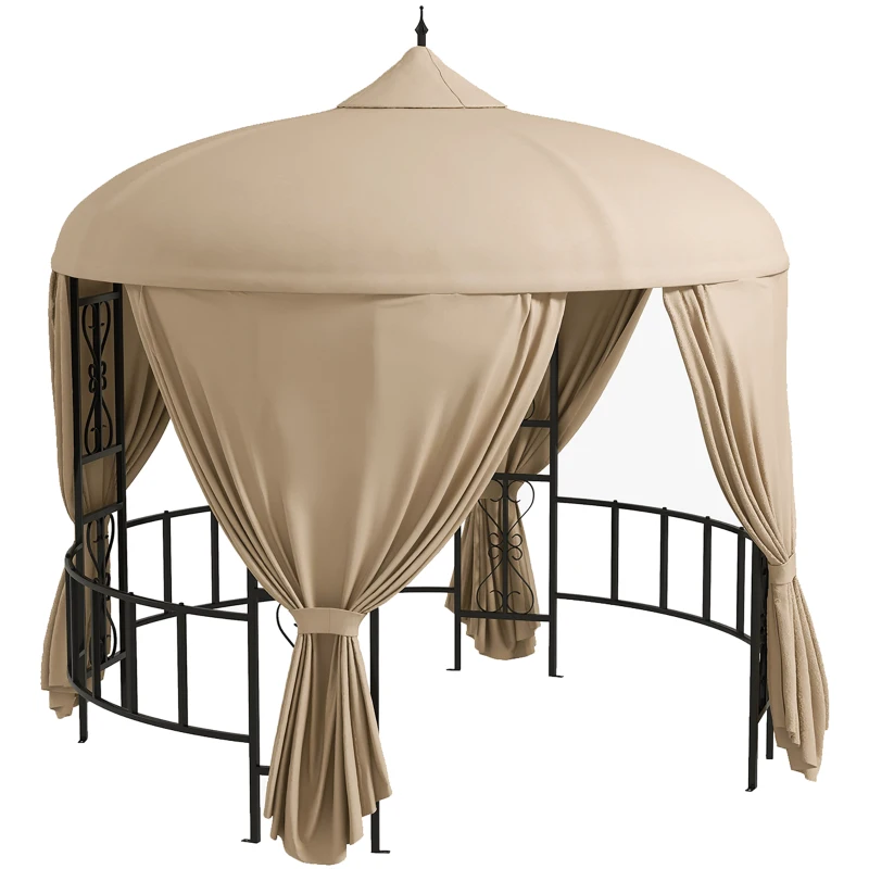 Outsunny Foisor de Gradina Rotund de 3(m), Gazebo Elegant