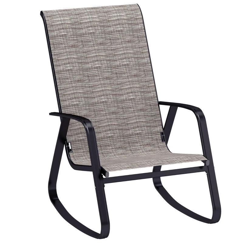 Outsunny Rocking Garden Chair - Light Brown