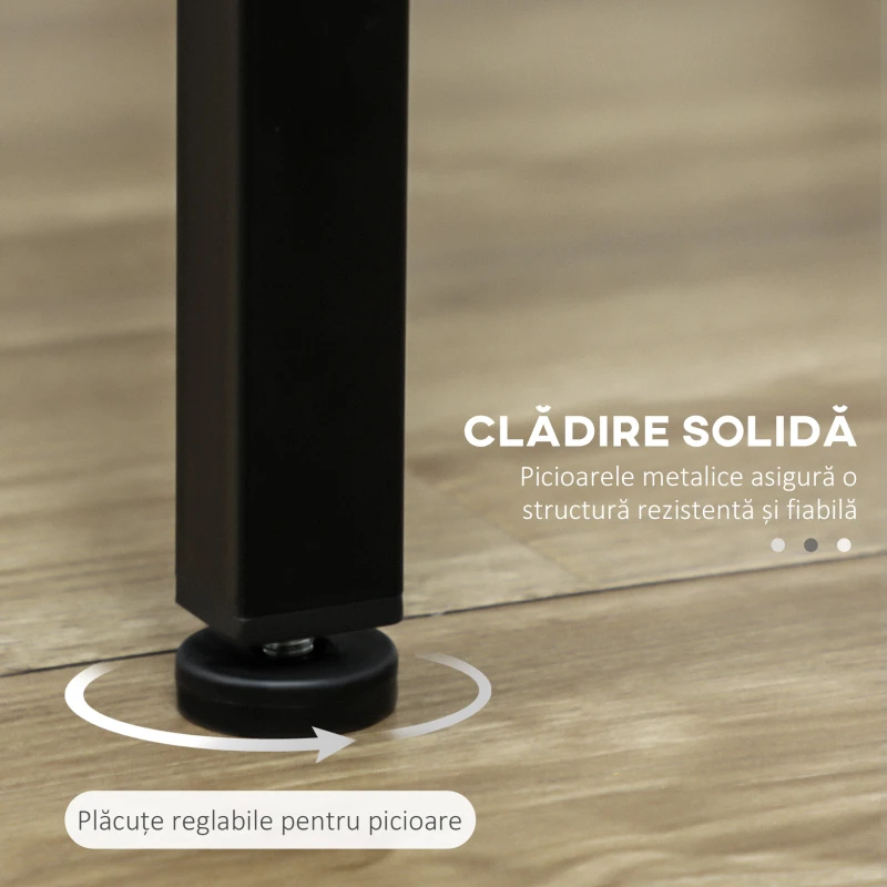 HOMCOM Set Masă de Bar și 4 Scaune cu Suport pentru Picioare, 110x50x89.5 cm, Gri