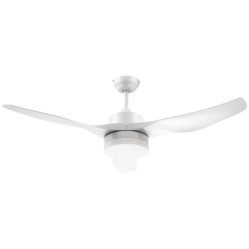 HOMCOM Ventilatore da Soffitto con Luce LED a 3 Modalità con Telecomando, 6 Velocità, Φ132x40cm