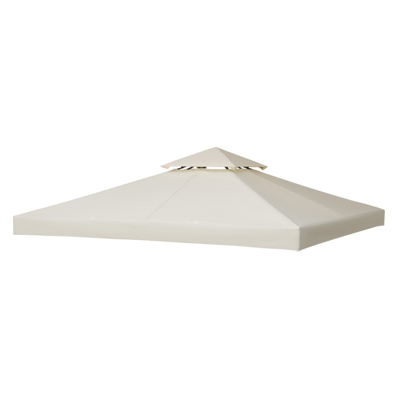 Outsunny Copertura per Gazebo da Giardino Tetto Sostitutivo Anti-UV Impermeabile in Poliestere 3x3m Crema