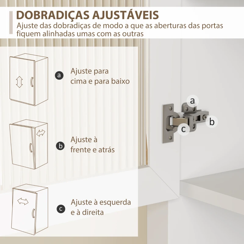 HOMCOM Armário de Cozinha Moderno com 1 Gaveta 4 Portas e Prateleiras Ajustáveis Armário Alto de Cozinha 79x40x180 cm Branco