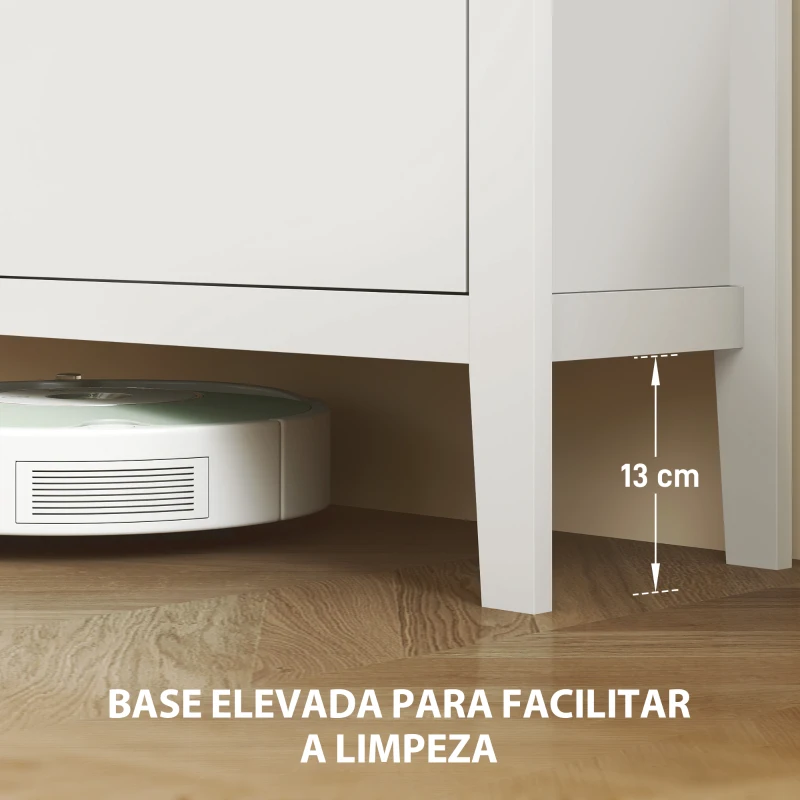 HOMCOM Sapateira para Entrada com 4 Gavetas Prateleiras Ajustáveis e Puxadores em PU para 20 Pares de Sapatos 105x24x95,5 cm Branco