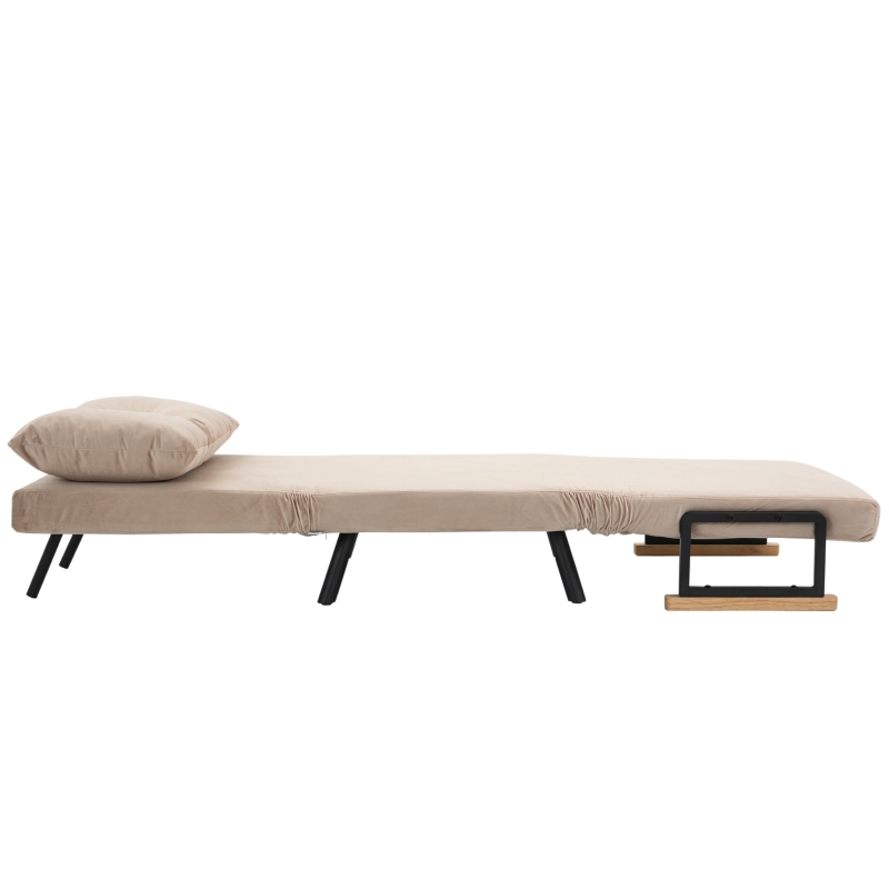 HOMCOM Relaxsessel im Skandidesign, Liegesessel, Lesesessel. ink. Kissen mit Knopfhefung, Schwarz + Natur(m-12)