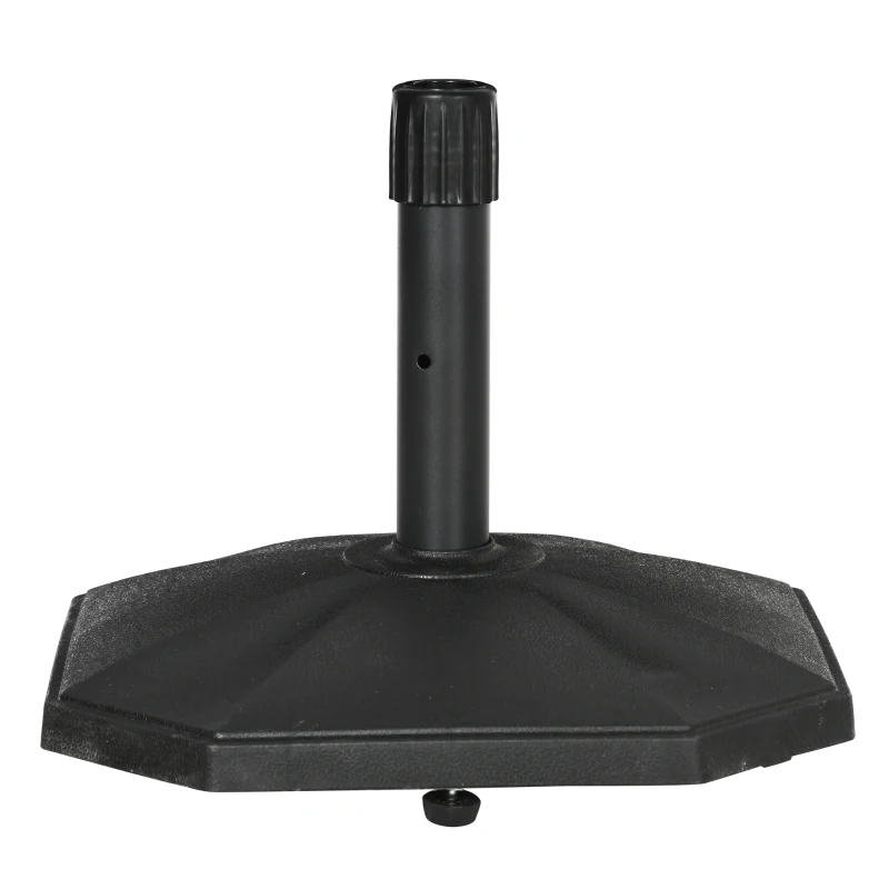 Outsunny Schirmständer, 18 kg, Zementfüllung, kompakte Form, Kunststoffgehäuse, schwarz, 45,5 x 45,5 x 33 cm