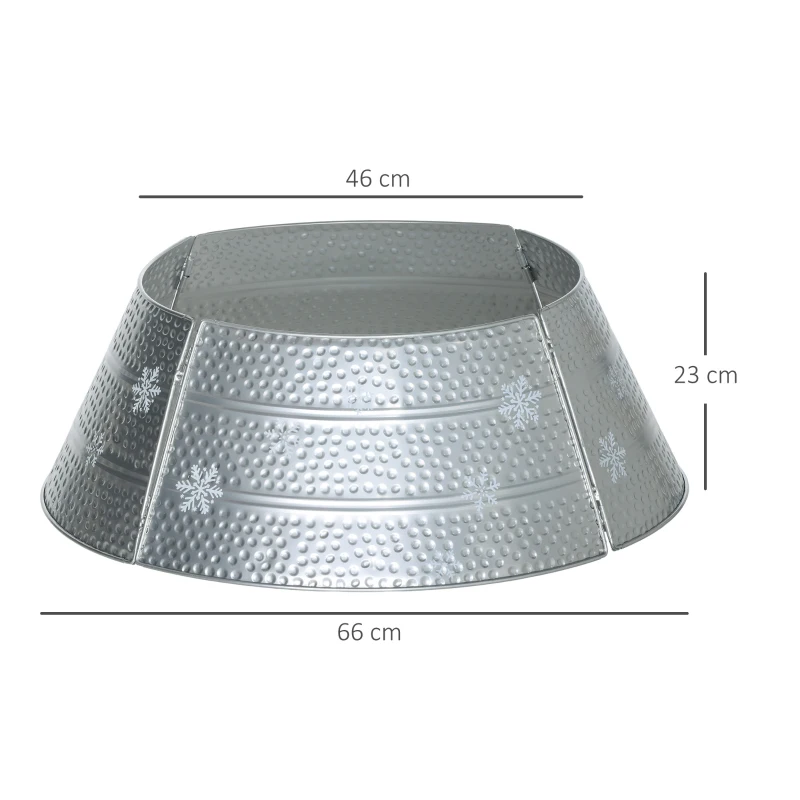 HOMCOM 66cm Hammered Steel Christmas Tree Base Collar