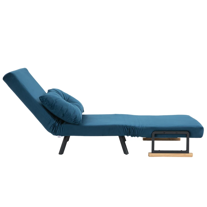 HOMCOM Relaxsessel im Skandidesign, Liegesessel, Lesesessel. ink. Kissen mit Knopfhefung, Schwarz + Natur(m-12)