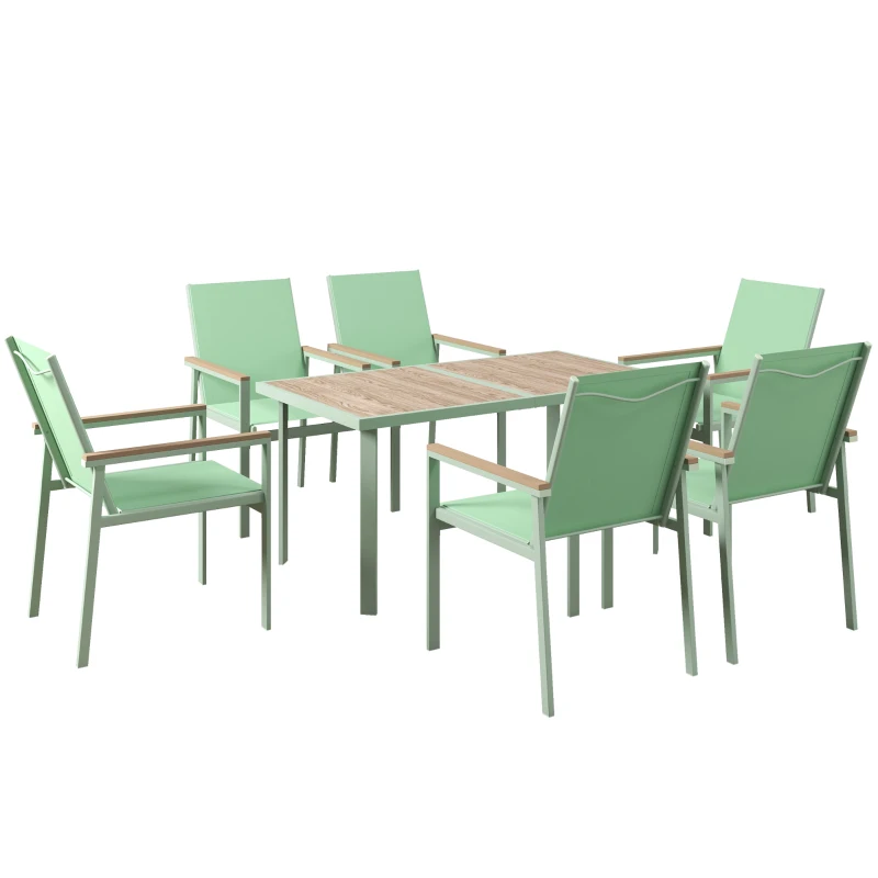 Outsunny Set de Masa de Gradina din 7 Piese cu Masa