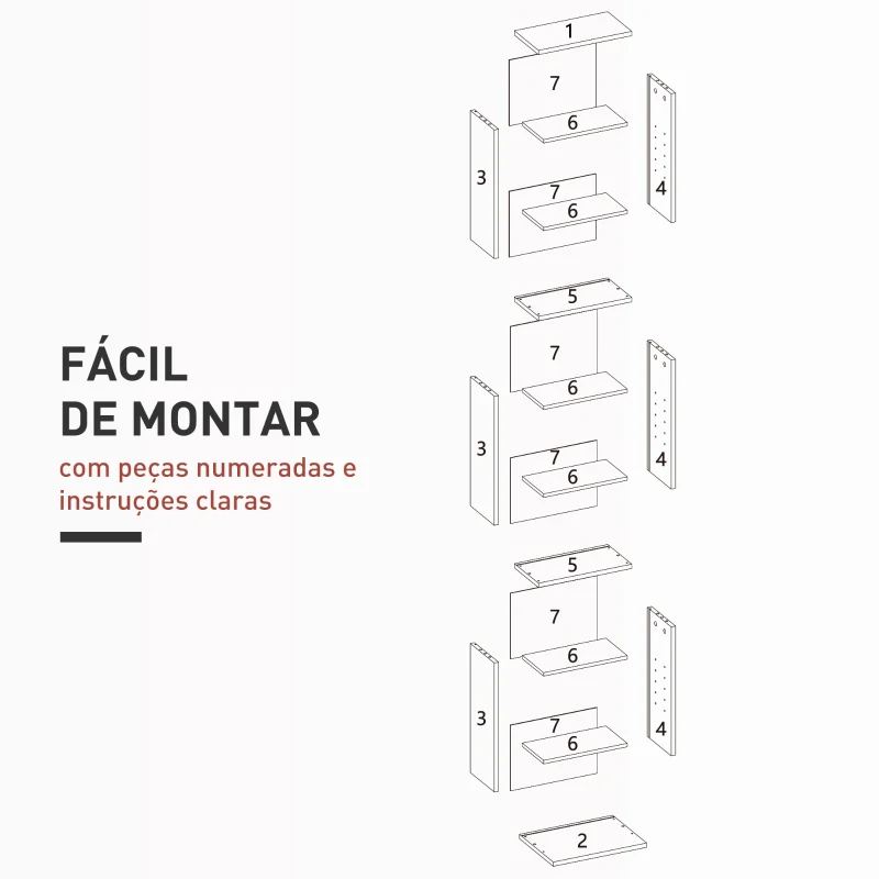 HOMCOM Estante para CDs e DVDs Suportes para CD Estreitos com 9 Compartimentos Prateleiras Ajustáveis 33x24x140 cm Branco