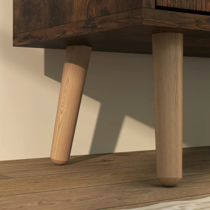 HOMCOM Mobile Scarpiera con 4 Cassetti Ribaltabili a 2 Livelli per 16 Paia, in Legno, 95x26x95 cm, Marrone