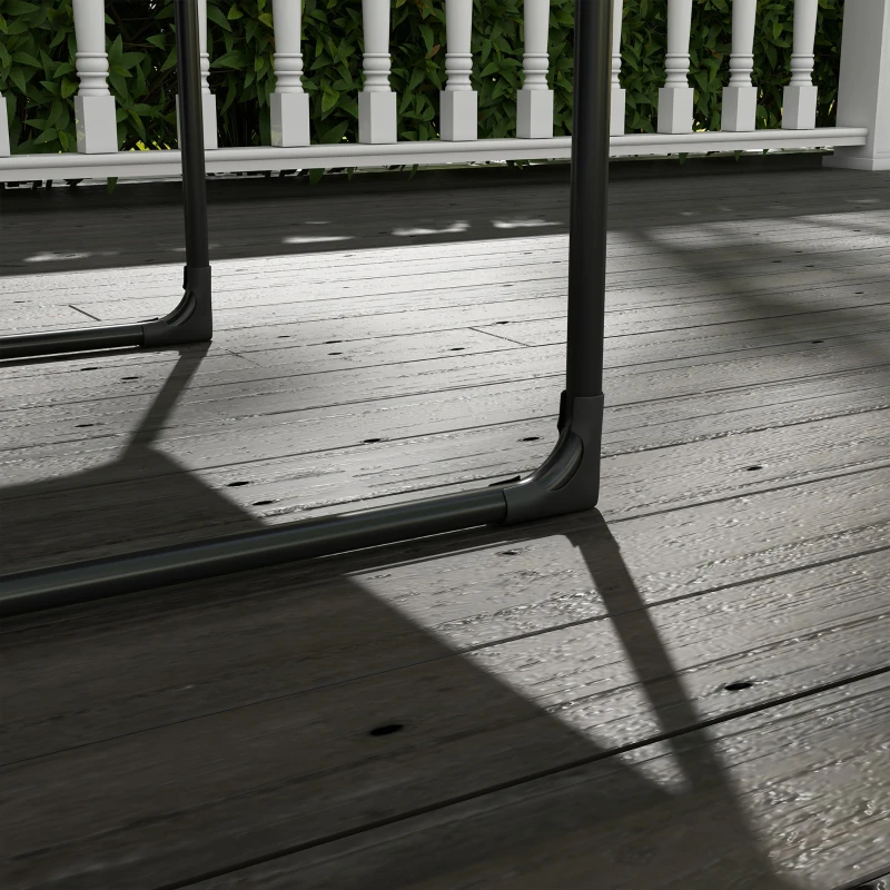 Outsunny Poltrona da Giardino con Cuscino Imbottito, in Acciaio e Poliestere, 62x110x88 cm, Grigia e Nera