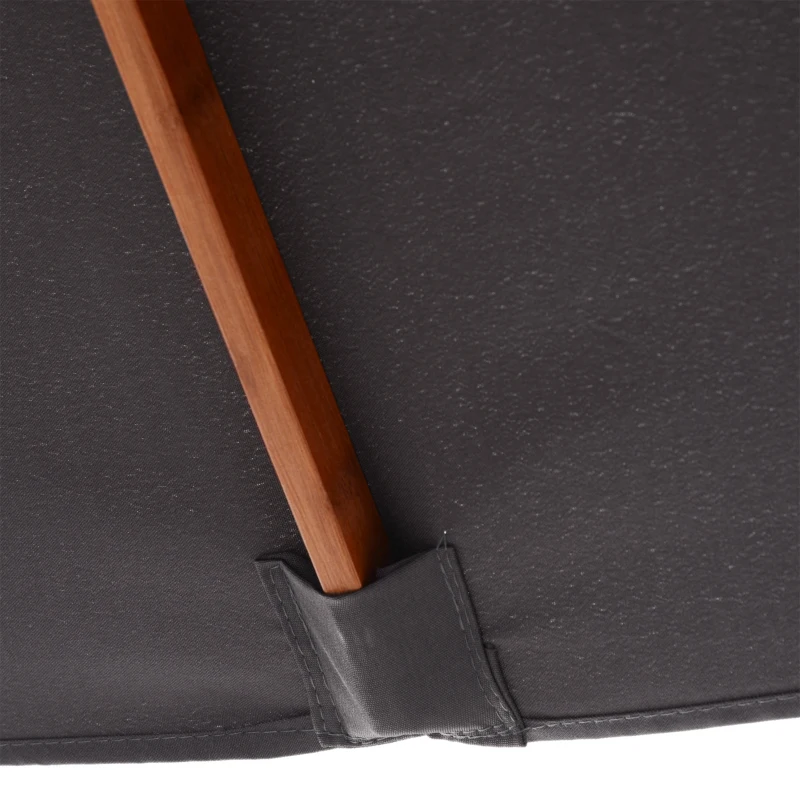Outsunny Sombrilla de Jardín Rectangular 200x150x235 cm Inclinable con Anti-UV y Poste de Madera para Terraza Patio Gris Oscuro
