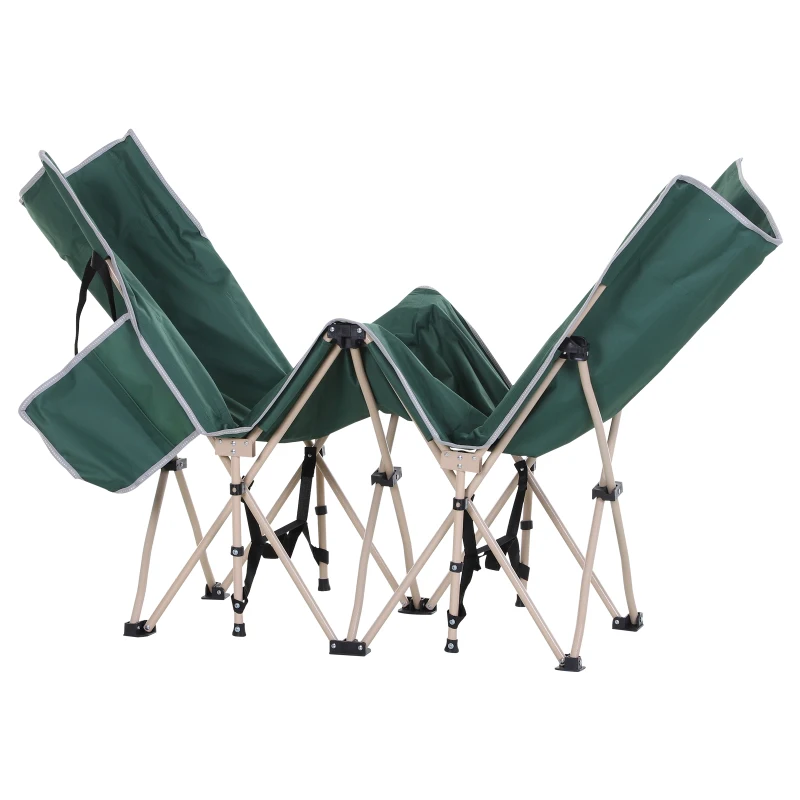 Outsunny Feldbett, Camping-Bett, klappbar, wetterbeständig, ink. Tragetasche, 190 cm x 68 cm x 52 cm, Grün + Beige