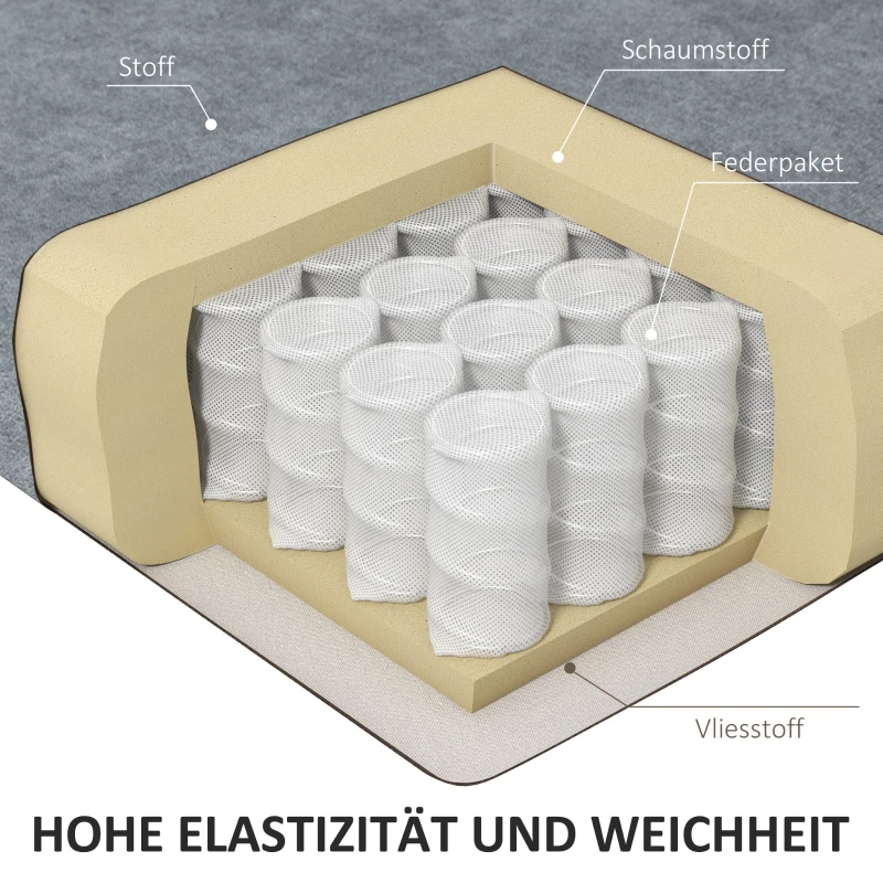 HOMCOM Ecksofa in L-Form, beidseitig anbringbare Chaiselongue, Polstersofa, Dunkelgrau(m-5)