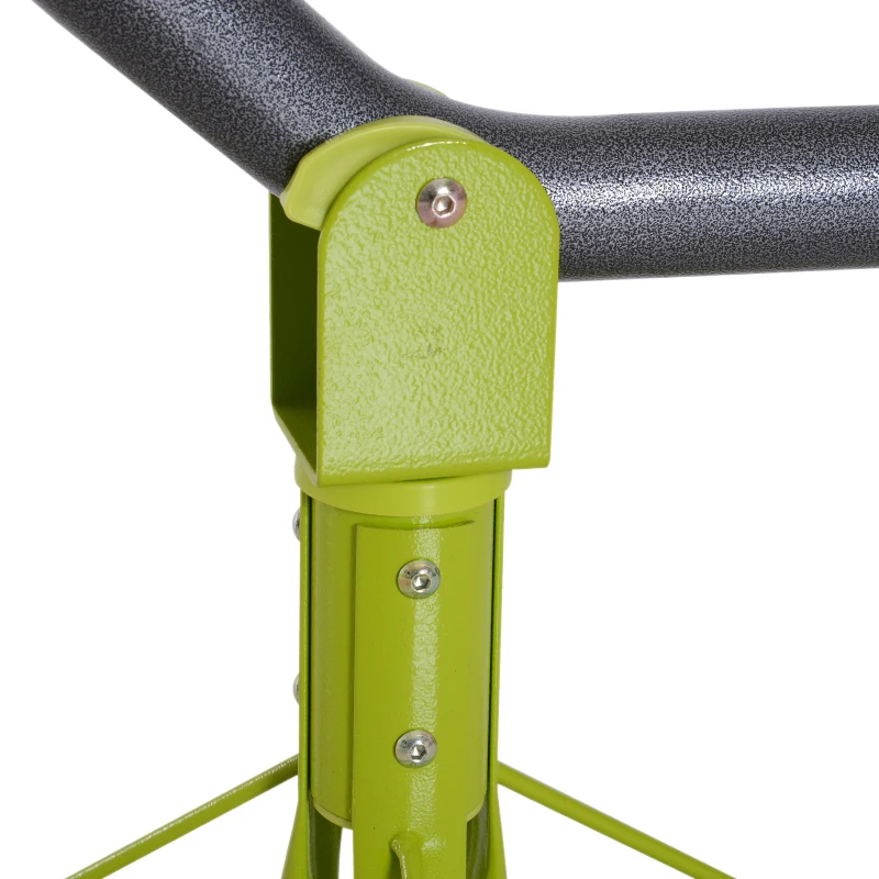 HOMCOM Baloiço para crianças acima de 3 anos giratória de 360º carga 35 kg (cada assento) 180x65x53 cm Cinza e Verde