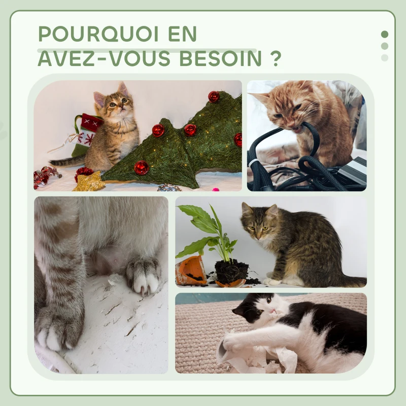 PawHut Arbre à chats multi-équipements griffoirs grattoirs plateformes niche corde jouets 40 x 40 x 114 cm gris