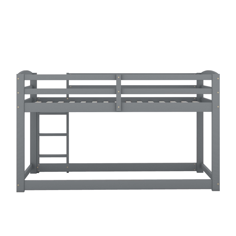 Letto a castello per bambini 6+ anni, 90x200 cm, struttura in legno, senza materasso, Grigio