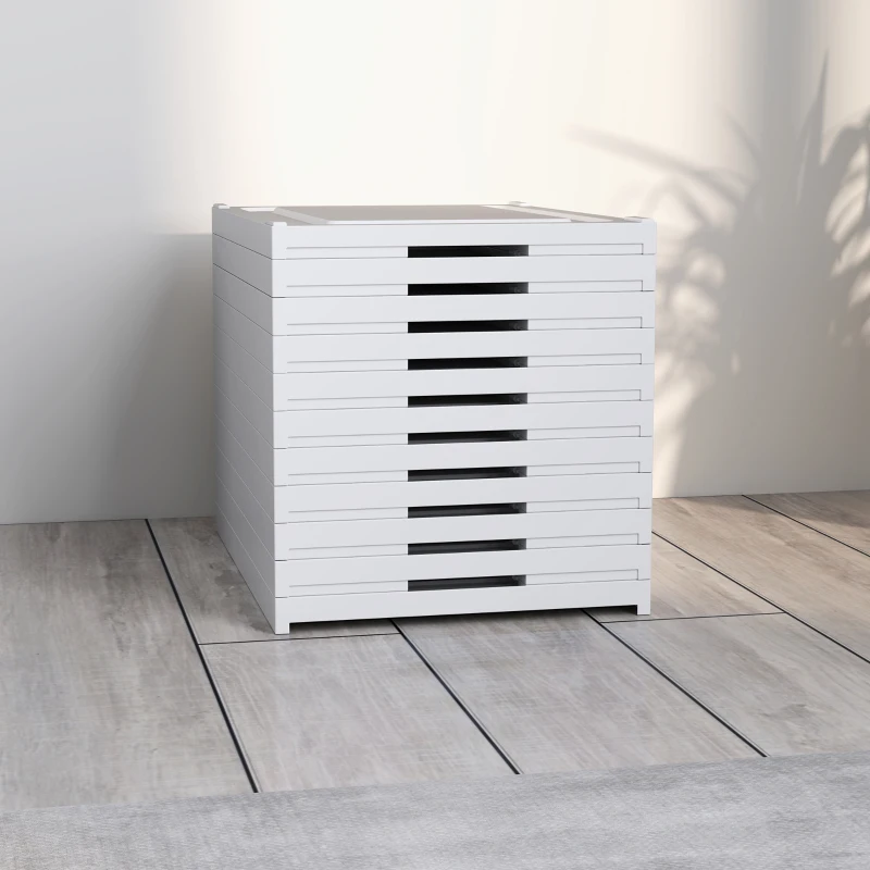 HOMCOM Lot de 10 boîtes à chaussures pliables en plastique empilables avec couvercles, pour pointure jusqu'à 43, blanc