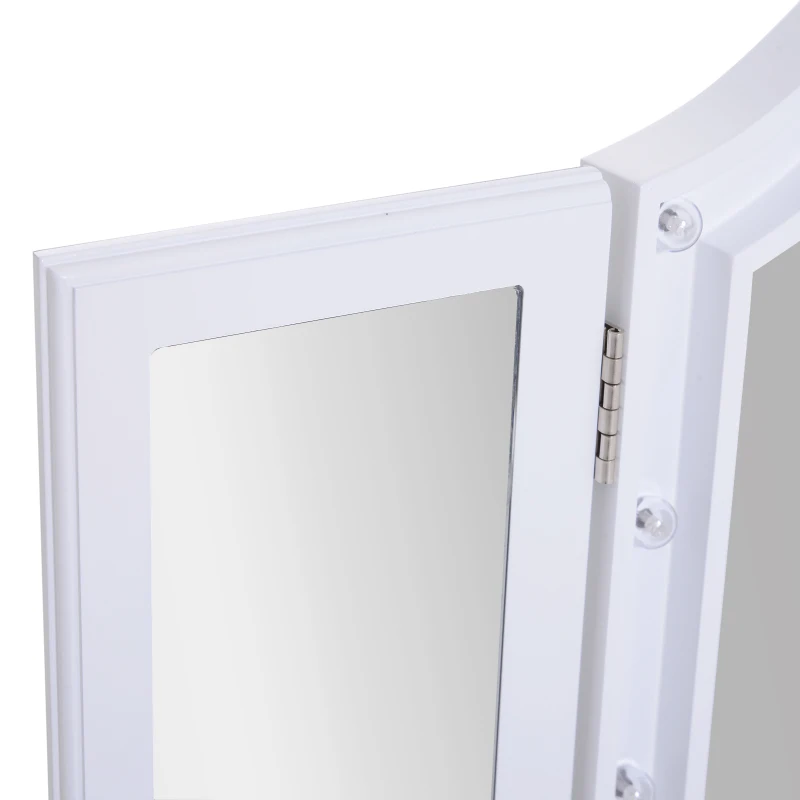HOMCOM Espelho de Maquilhagem com Luz LED Dobrável Espelho Triplo de Mesa Presente Original para Mulher, 73x53,5x4,5cm
