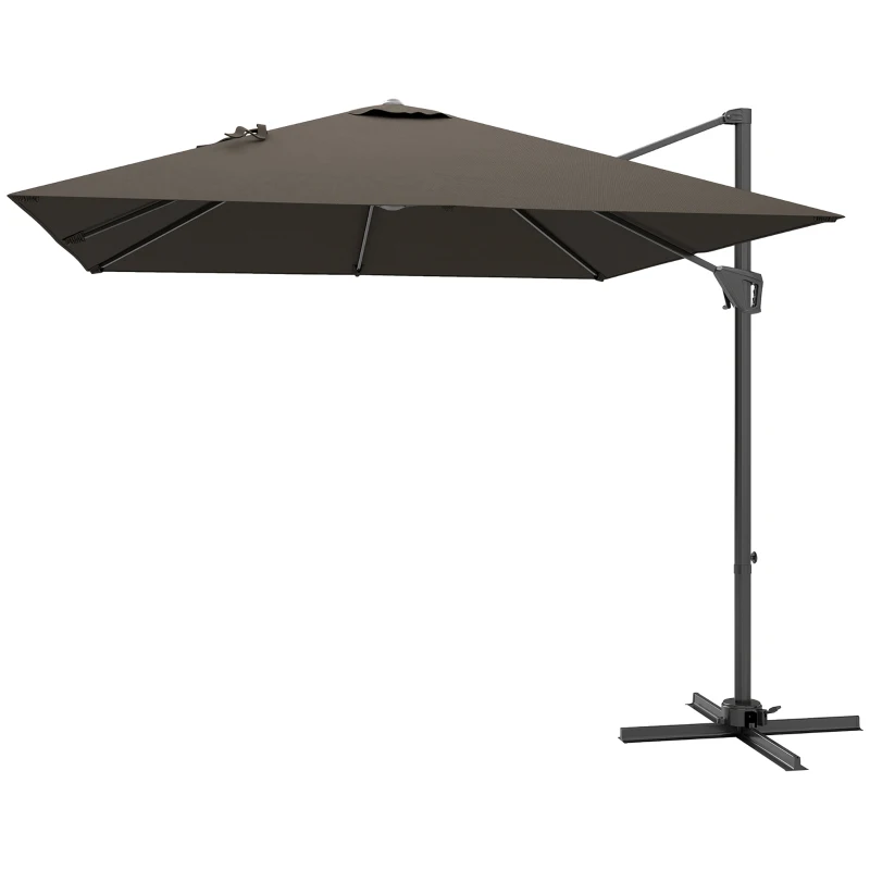 Outsunny Patio Offset Parasol Umbrella - Tan