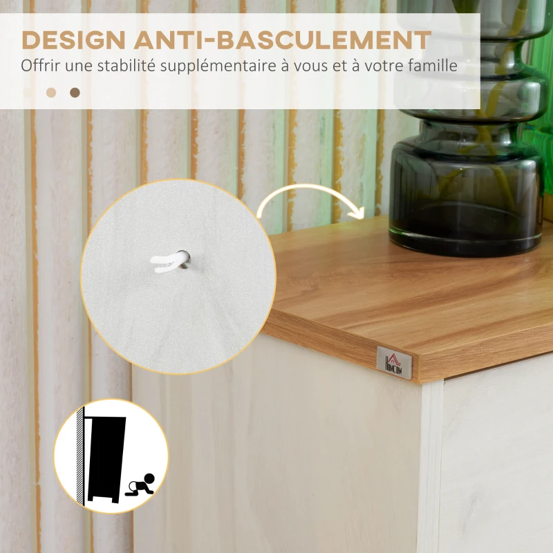 HOMCOM Meuble à chaussures style scandinave 3 abattants 70 x 23,5 x 122 cm blanc