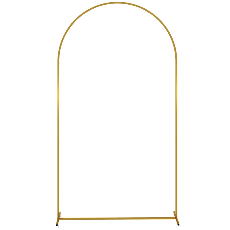 Outsunny Support d'arche de fond en métal doré pour mariage, 2,2 m, arche de jardin, mariage, arche de ballons floraux