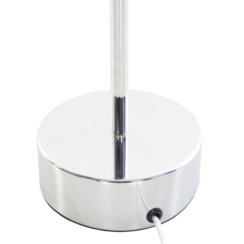 HOMCOM Candeeiro de Pé Moderno com Base de Aço Inoxidável Cor Branca 120cm