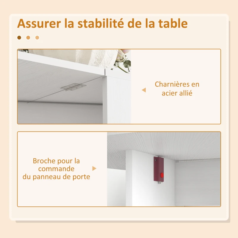HOMCOM Table à manger pliante, table pliante cuisine ovale jusqu'à 6 personnes, pour petits espaces, salle à manger, blanc