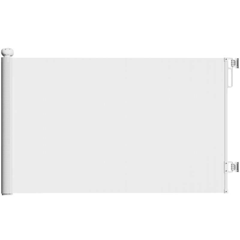 PawHut Barrière rétractable pour chien de 0 à 144 cm barrière d'escalier et de portes pour chien chat avec verrouillage blanc