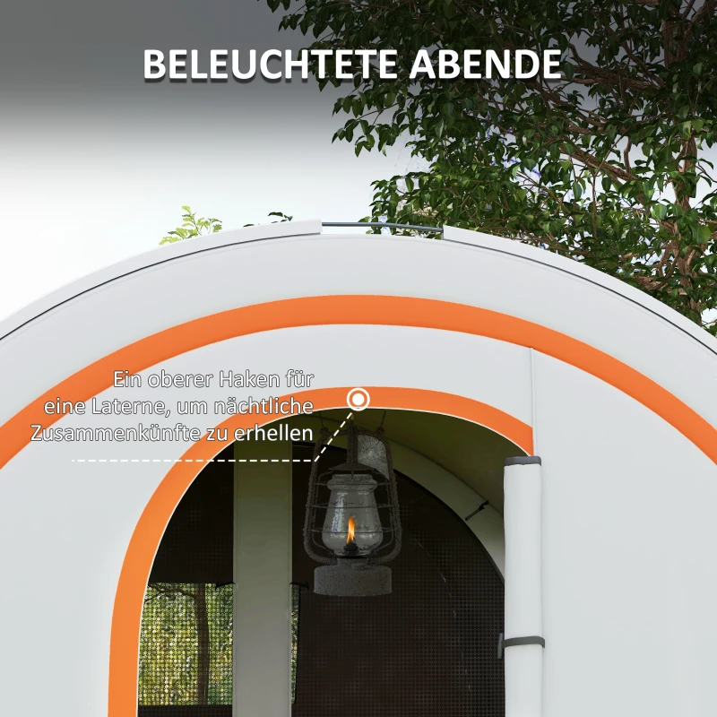 Outsunny Campingzelt bis 6 Pers., Familienzelt, separate Bereiche, wasserdicht, Cremeweiß
