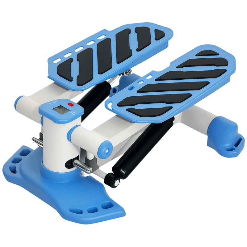 HOMCOM Portable Mini Stepper, Steppers for Exercise Workout with LCD Display Monitor, Anti-skid Foot Pedals for Home Gym Office, Blue