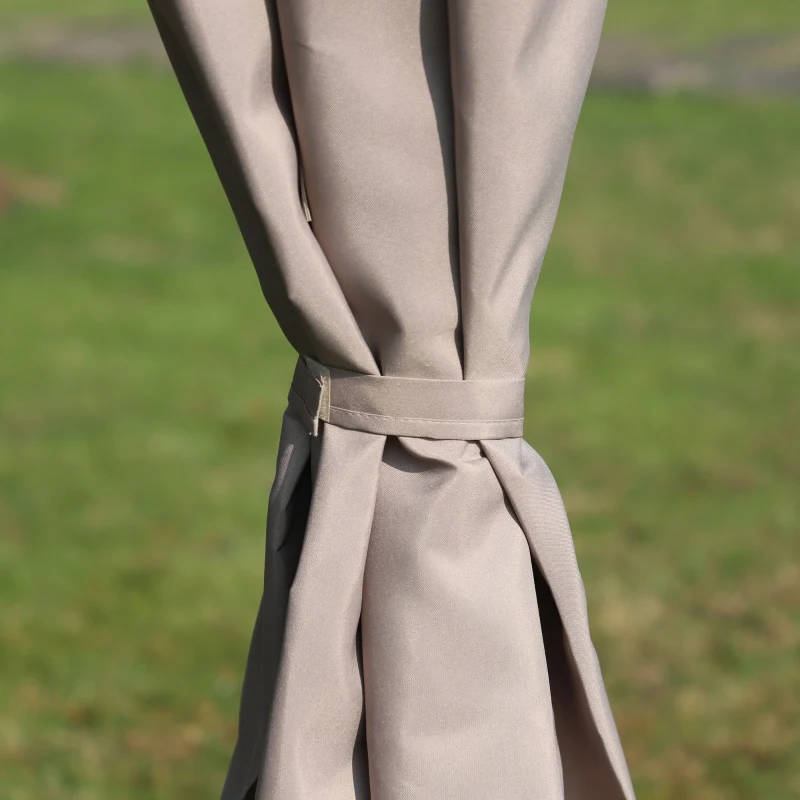 Outsunny Pégola de Jardim Pérgola de Exterior com Paredes Laterais Amovíveis e Estrutura de Aço 398x300x272 cm Cáqui