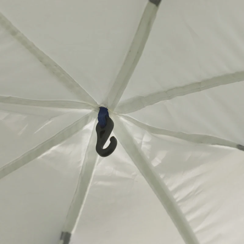 Outsunny Abrigo de Campismo 3,5x3,5 m Toldo de Campismo Dobrável com Gancho Proteção UV e Bolsa de Transporte Cinza e Azul