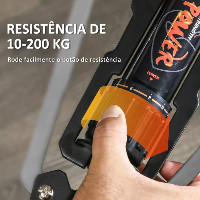 SPORTNOW Extensor de Peito com Resistência Ajustável 10-200 kg para Treino em Casa 43x16x5 cm Preto