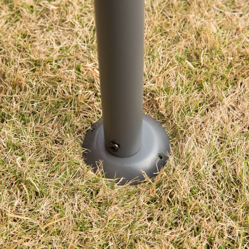 Outsunny Pégola de Jardim Pérgola de Exterior com Paredes Laterais Amovíveis e Estrutura de Aço 398x300x272 cm Cáqui