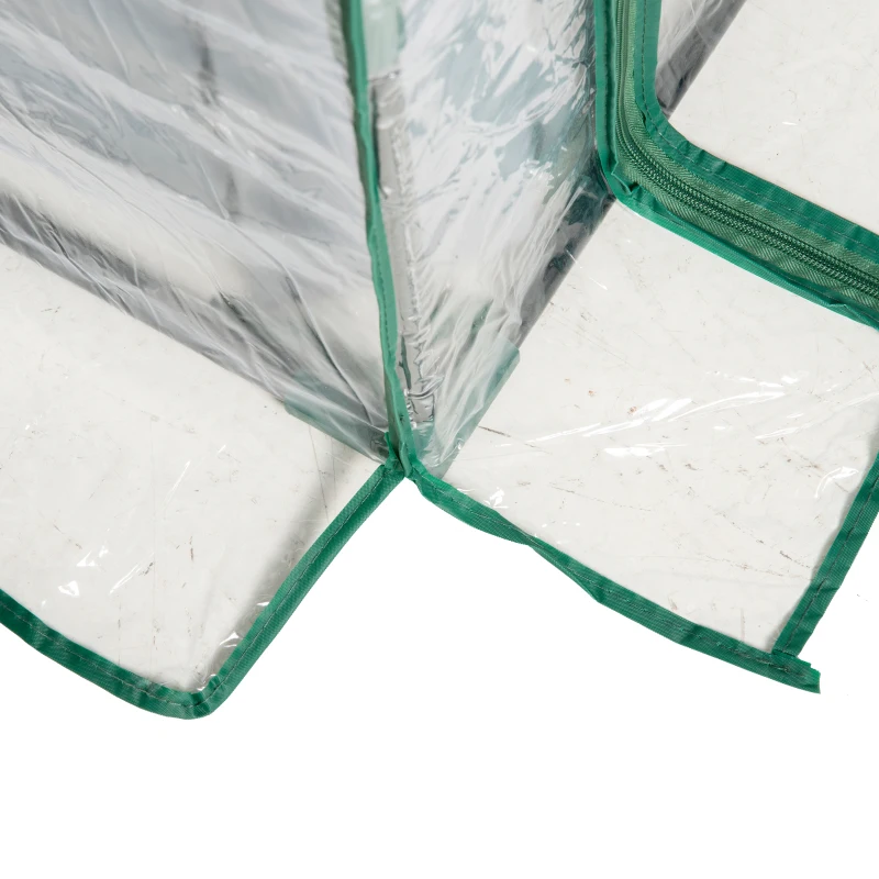 Outsunny Raised Garden Bed with Greenhouse, Steel Planter Box with Plastic Cover, Roll Up Window, Dual Use for Flowers, Vegetables, Fruits and Herbs, 127L x 95W x 92H cm, Clear