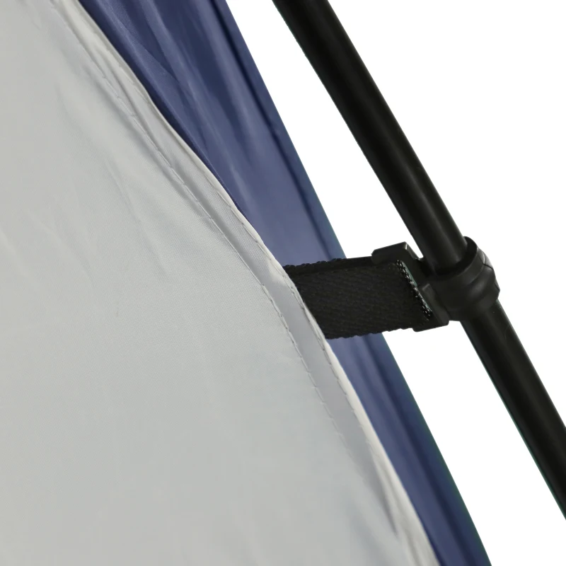 Outsunny Abrigo de Campismo 3,5x3,5 m Toldo de Campismo Dobrável com Gancho Proteção UV e Bolsa de Transporte Cinza e Azul