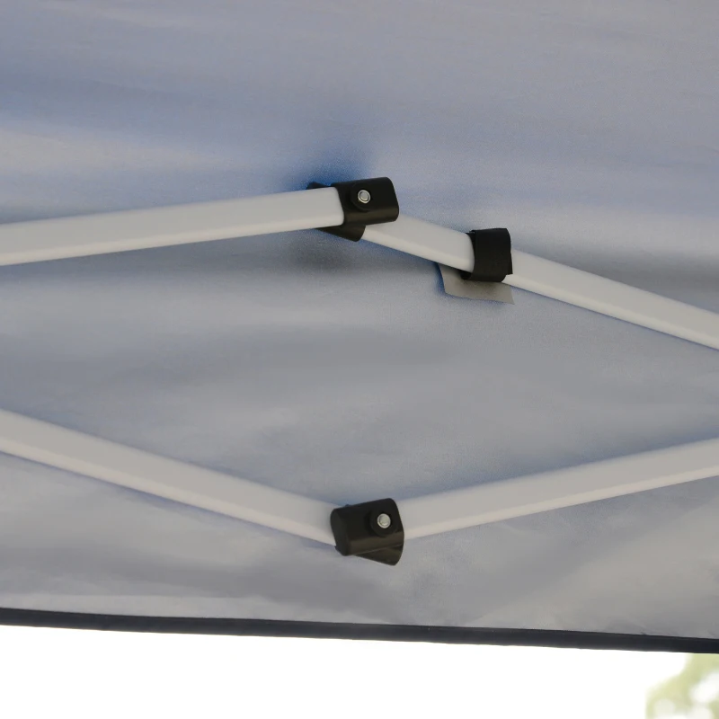 Outsunny Gazebo Pieghevole e Impermeabile in Tessuto Oxford con Corde e Picchetti, 2.45x2.45x2.45 m, Blu